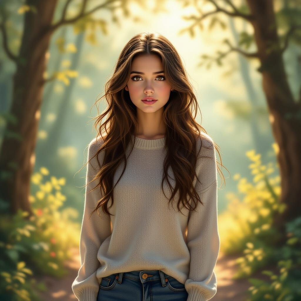 Isabella Swan in Ethereal Forest Landscape