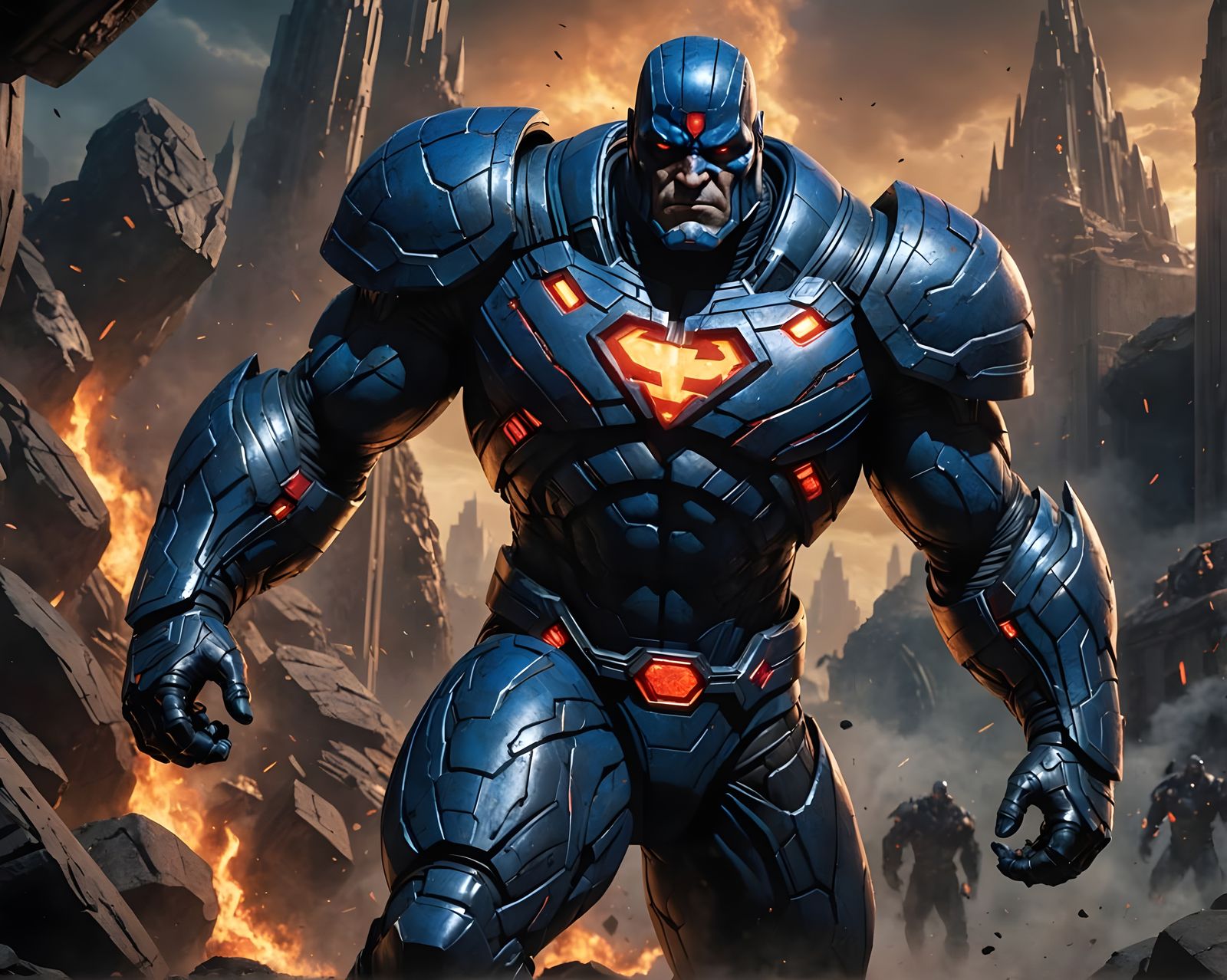 Darkseid Portrait in Detailed Digital Matte Painting