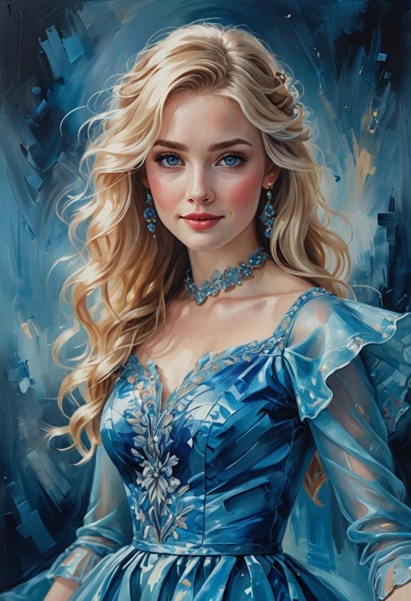 Blonde Beauty in Soft Focal Oil Painting