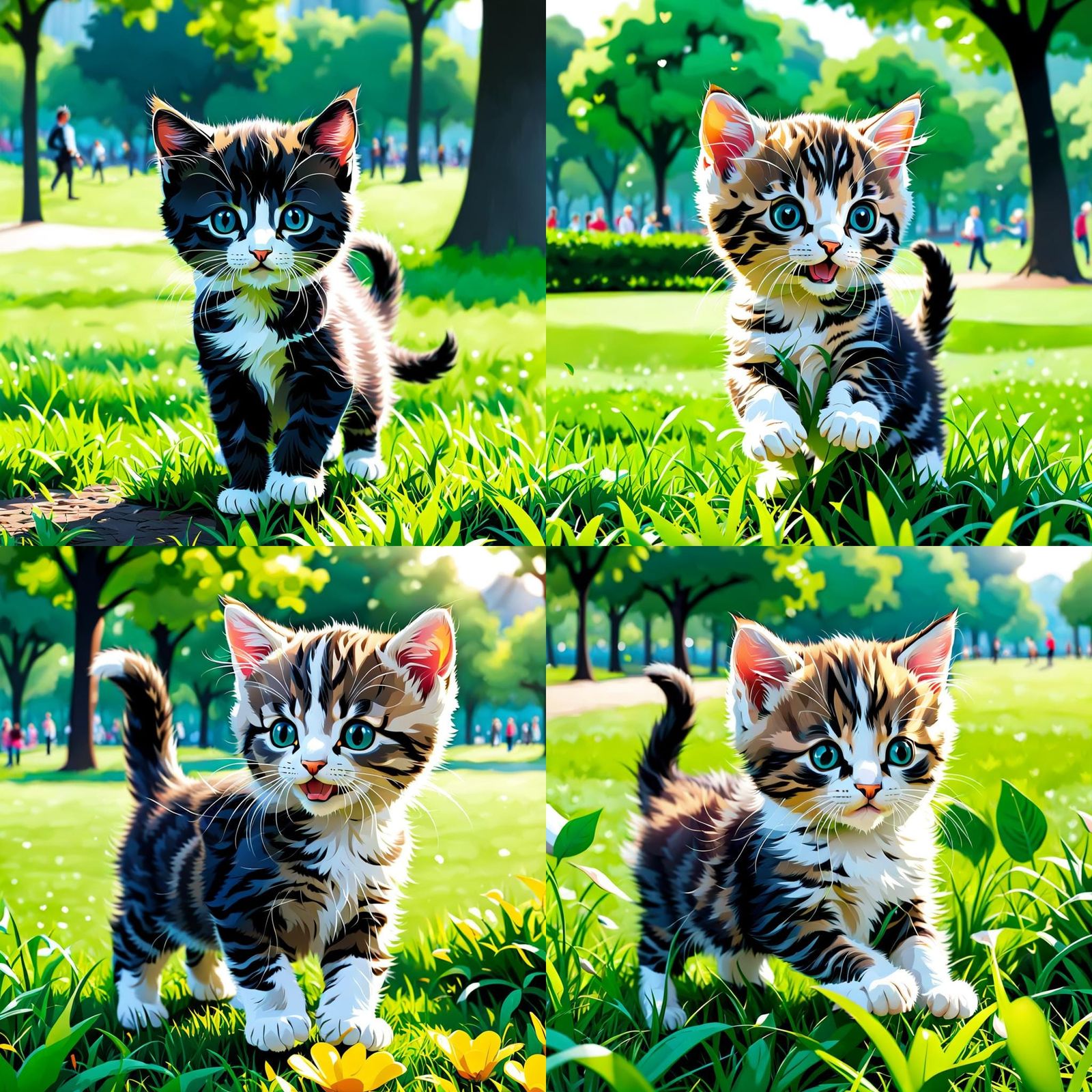 Cute Kitten's Playful Day in the Park