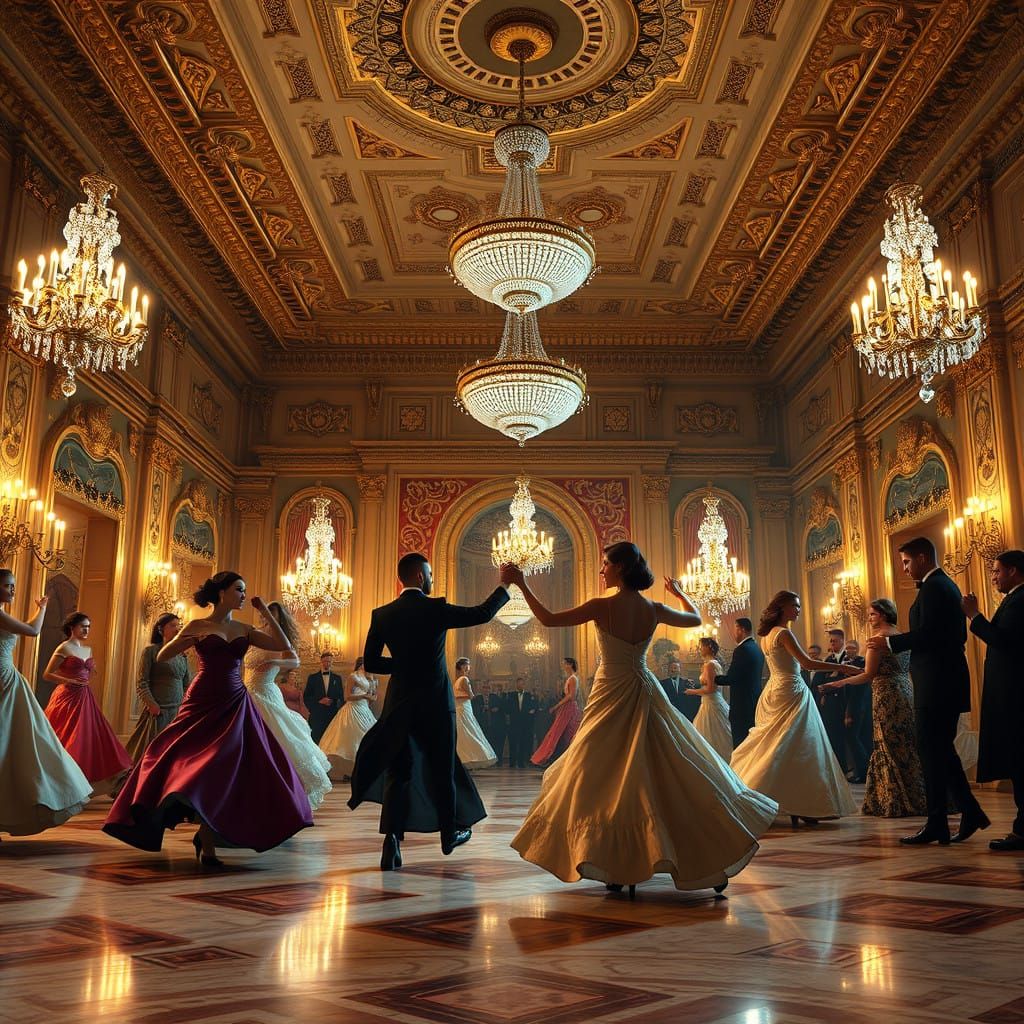 Grand Victorian Ballroom Elegance in 8k Resolution