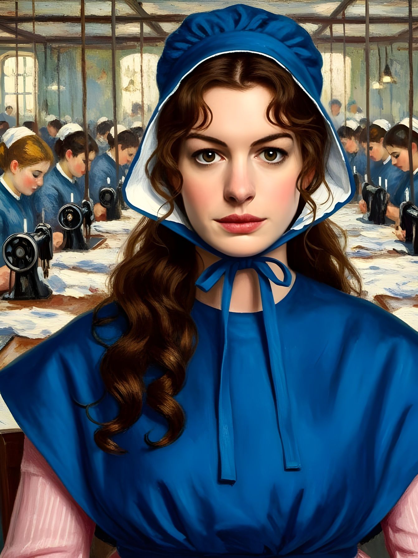 Anne Hathaway as Fantine in Impressionist Style