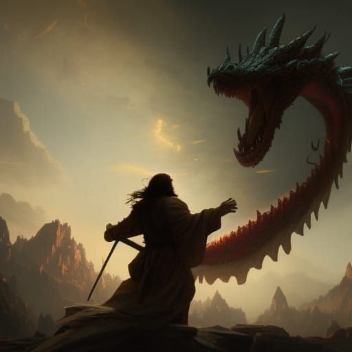 Jesus vs. Dragon: Epic Dark Fantasy Battle