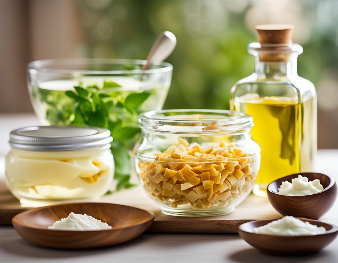 Wellness Utensils and Glass Bowls in Professional Photograph...