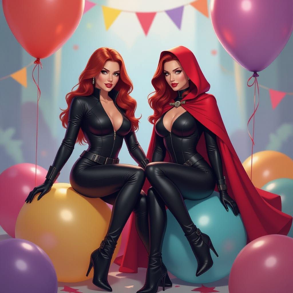 Black Widow and Scarlet Witch on Party Balloons