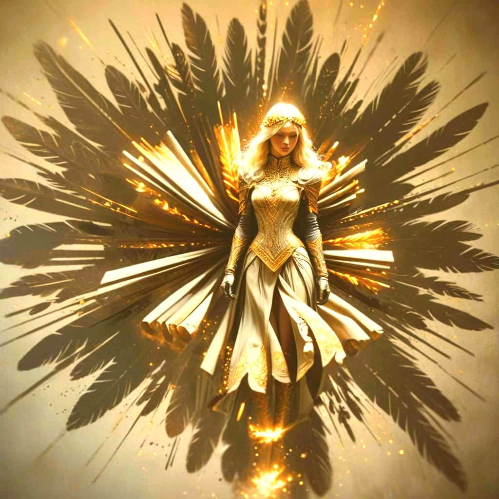 Ethereal Maiden in Warm Golden Light