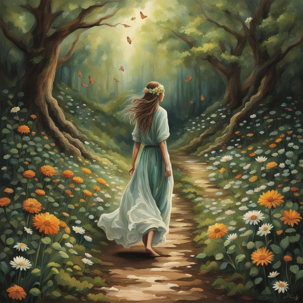 Nature Personified: Woman as a Forest Spirit