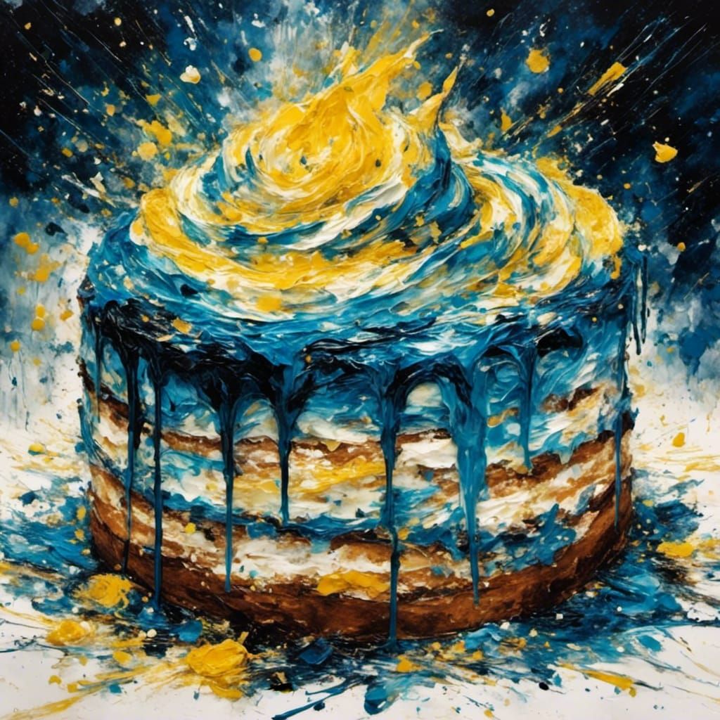 Van Gogh Style Decorative Cake