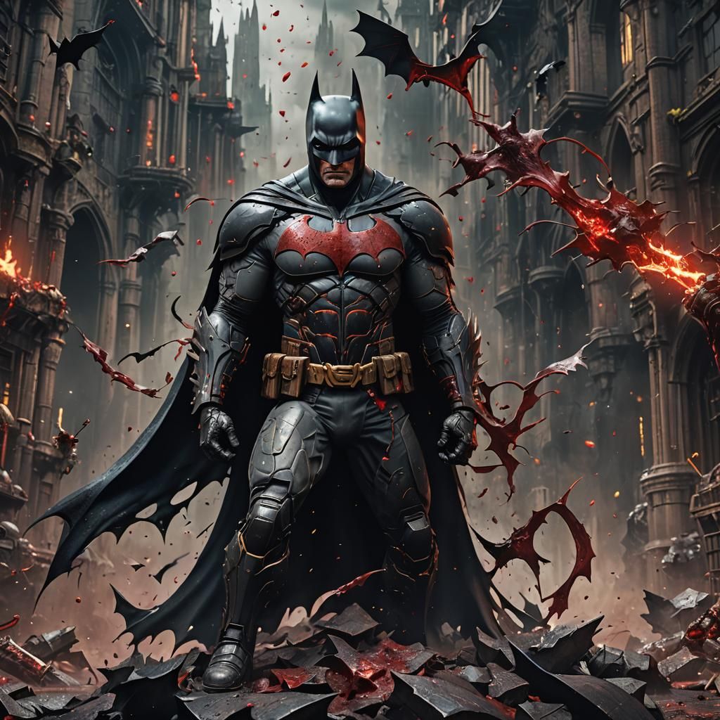 Batman with Blood: Detailed Matte Painting