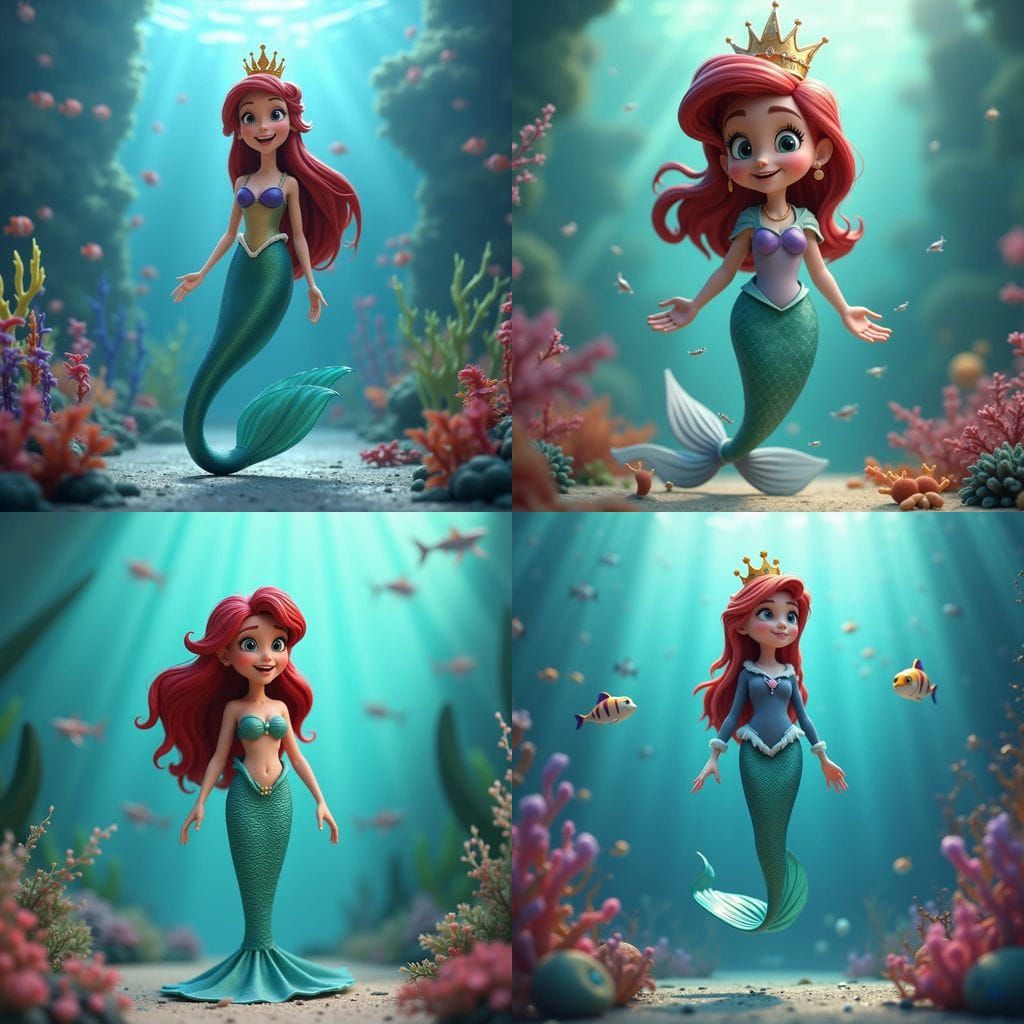 Vibrant Mermaid in a Onesie Swims Among Kelp