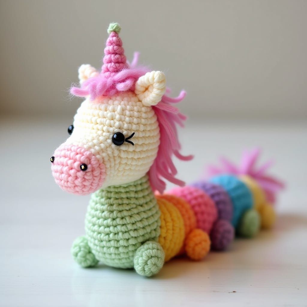 Rainbow Caterpillar-Unicorn Amigurumi