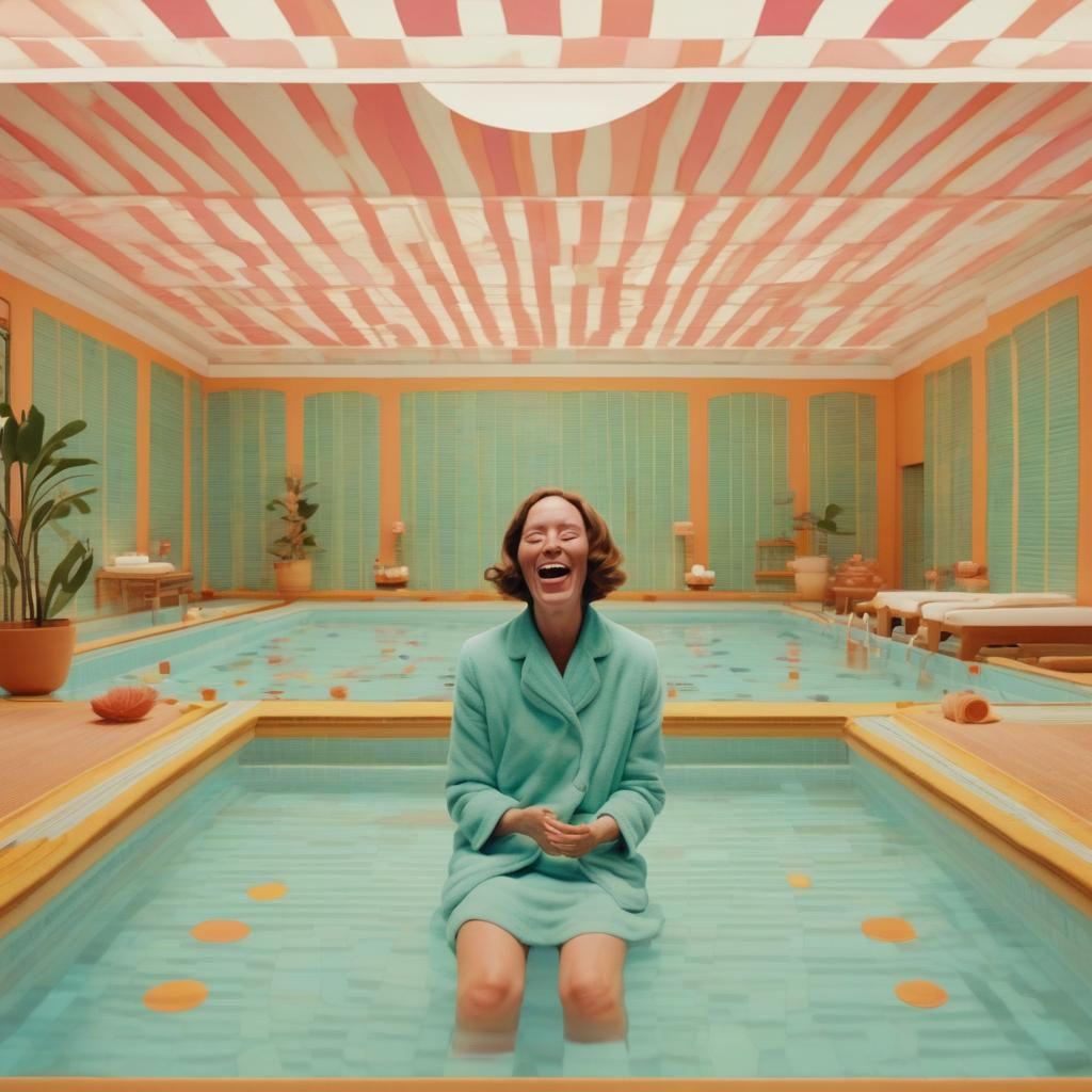 Chanteuse, spa, striations, wes Anderson, elated