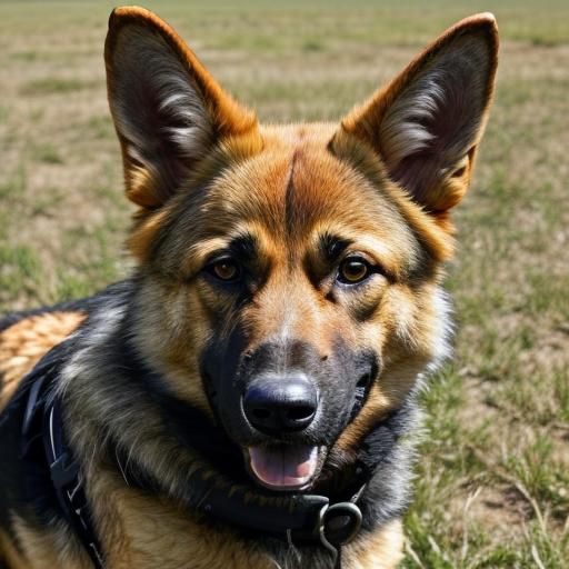 German Shepherd Coyote Mix in Wild West Style