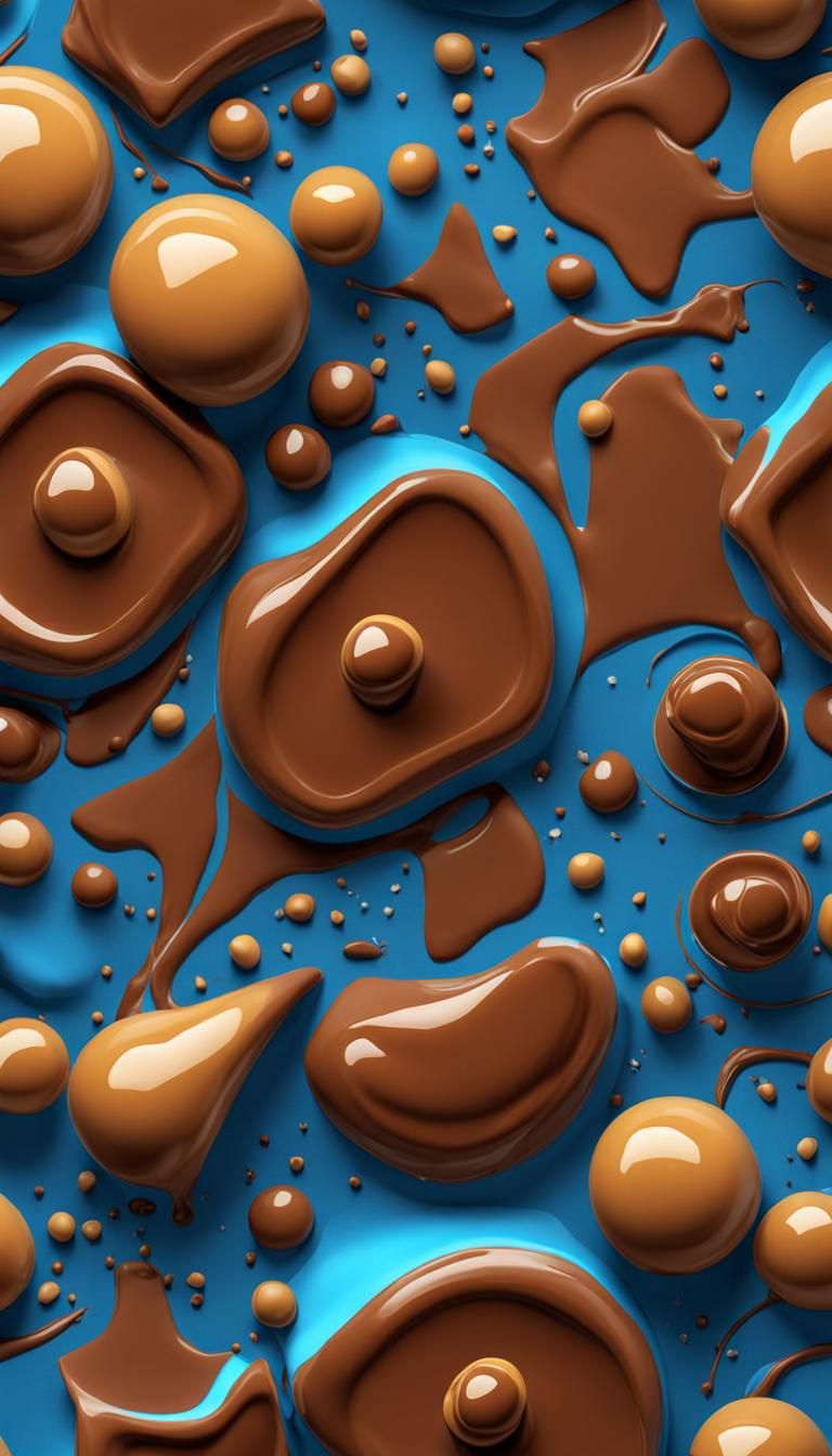 Abstract Illusion of Creme choco honey-milk t-shirt giant , blue lace, fragile beauty , crached ice