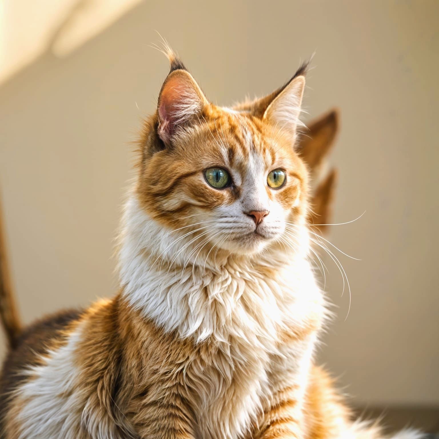 Candid Close-up of a Bicolor Cat