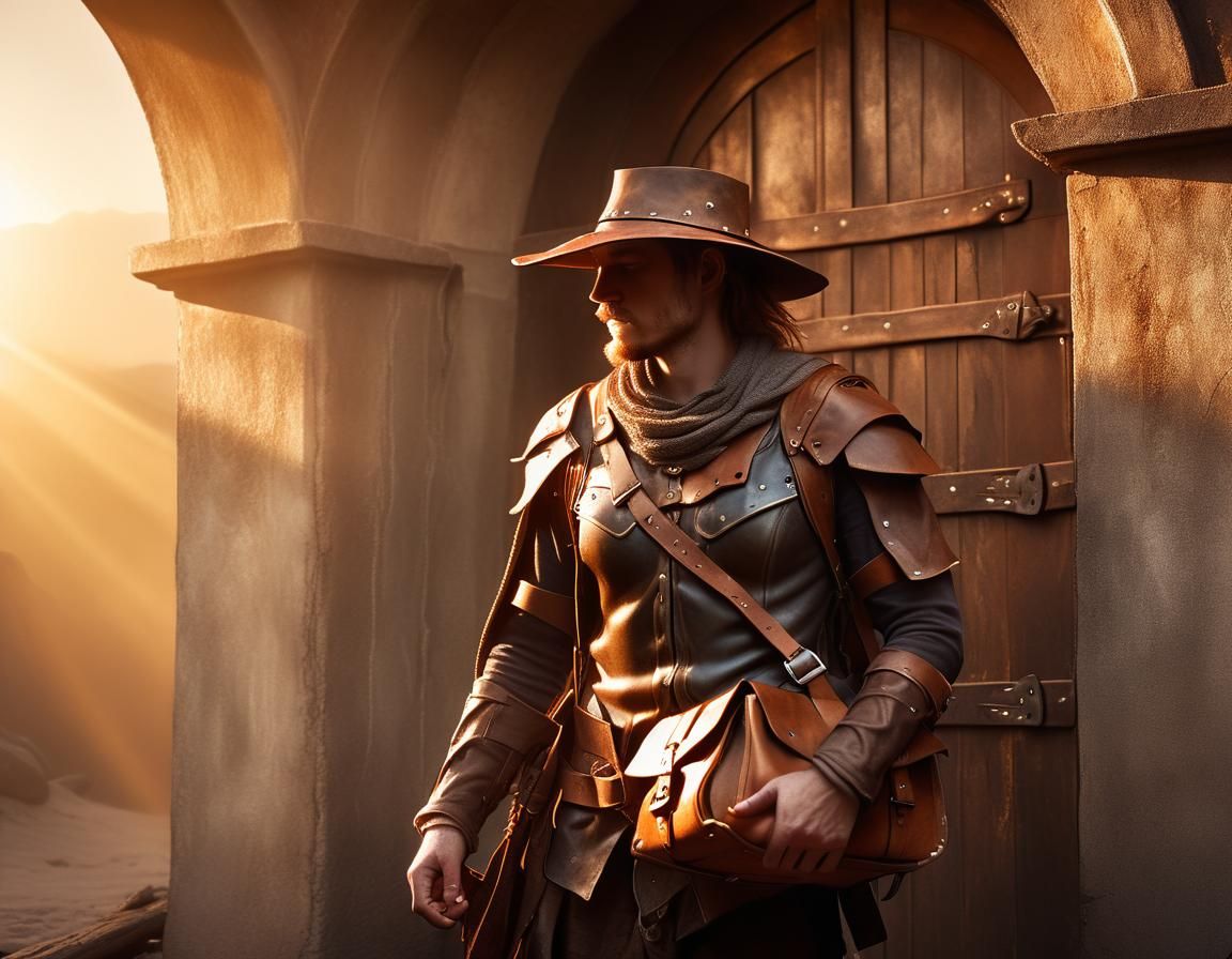 Norse Traveler at Mystical Portal