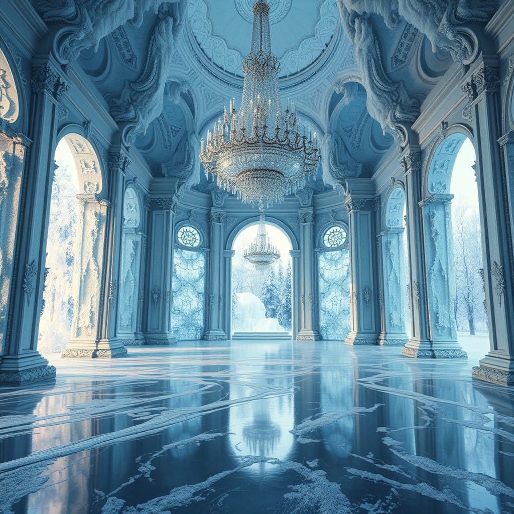 Ethereal Ice Palace Radiates Winter Wonder