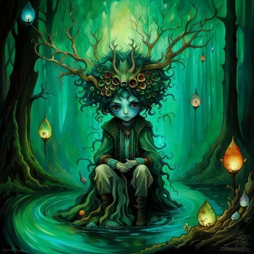 Amaimon: King of Hell in Whimsical Forest