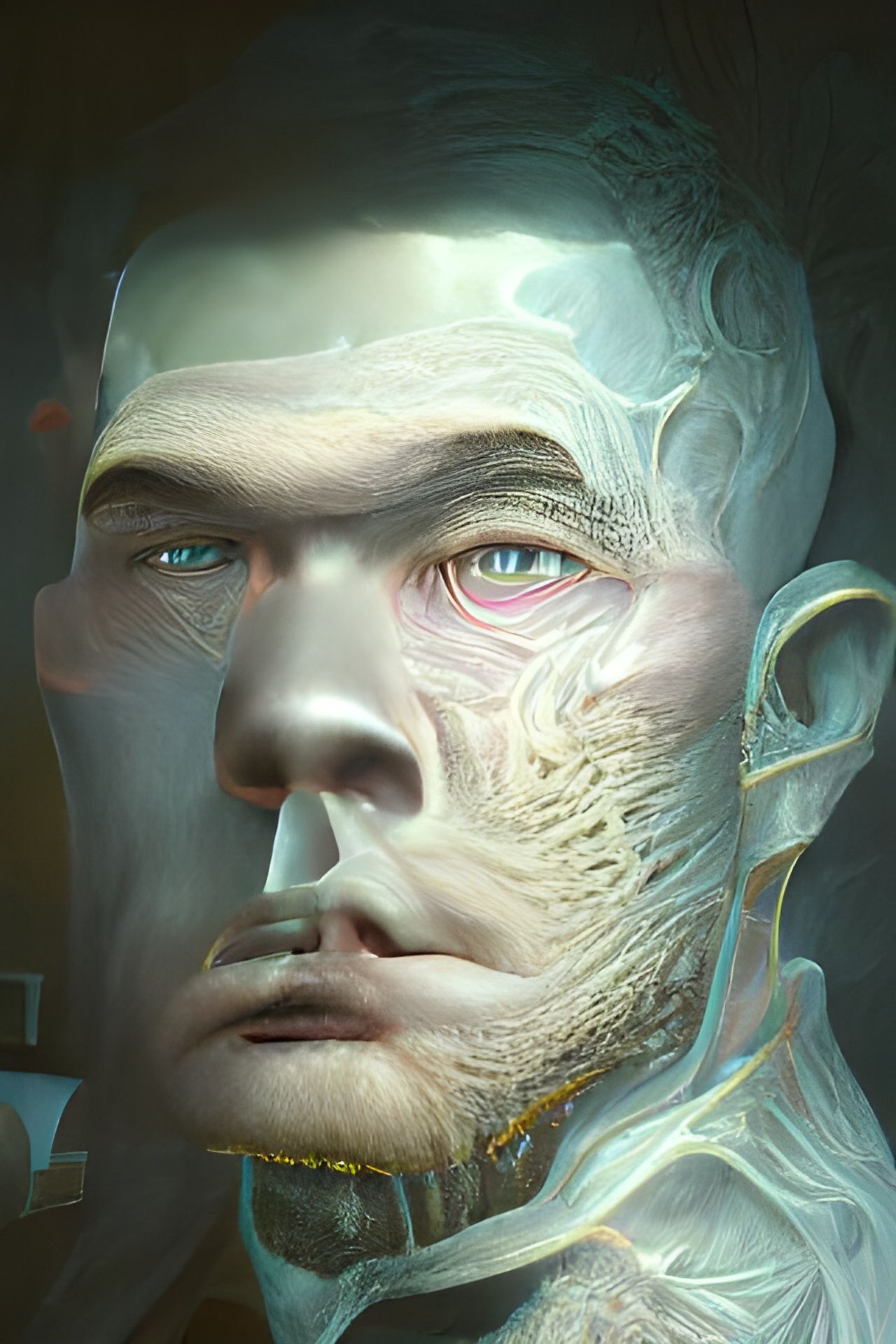 Hypersurreal Portrait of a Handsome Man