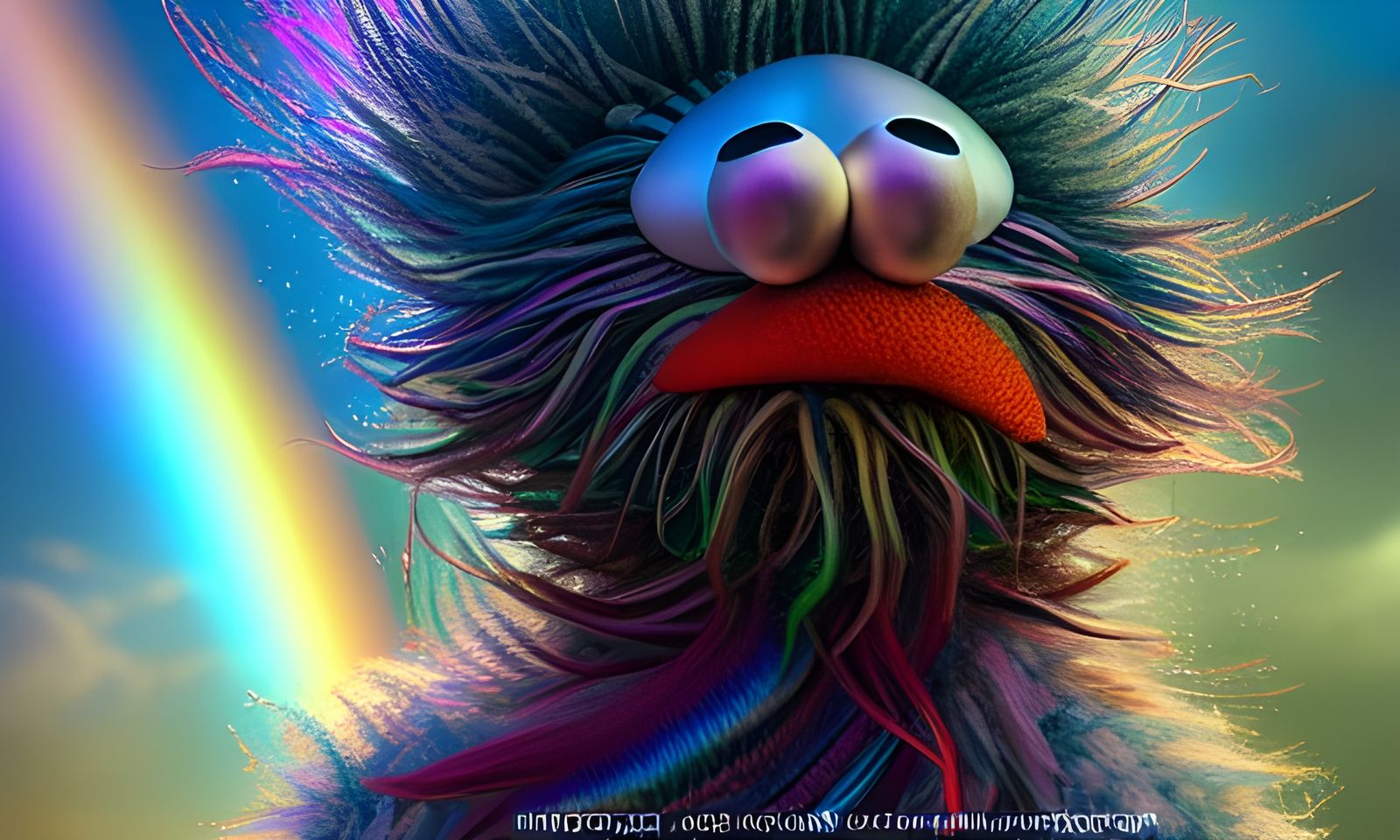 Hyperdetailed Muppets in Rainbow Setting