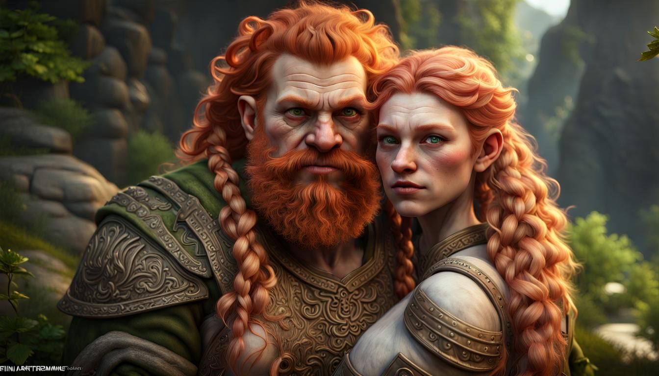 Jewish Female and Troll Male Couple in 3D