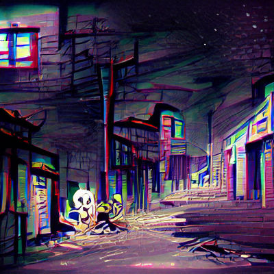Eerie Abandoned Street Scene