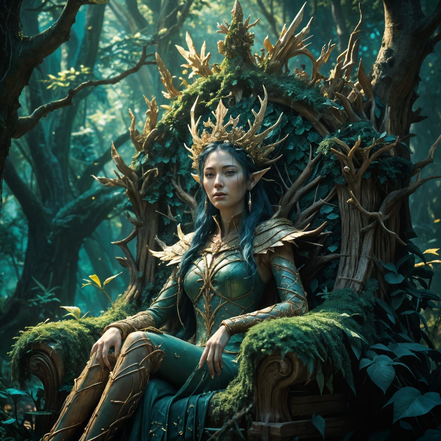 Wood Elf Princess in a Vibrant Fantasy Realm