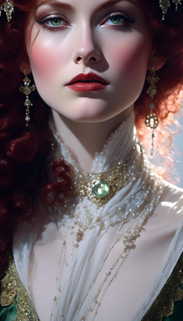 Futuristic Gothic Vampiress in Victorian Style