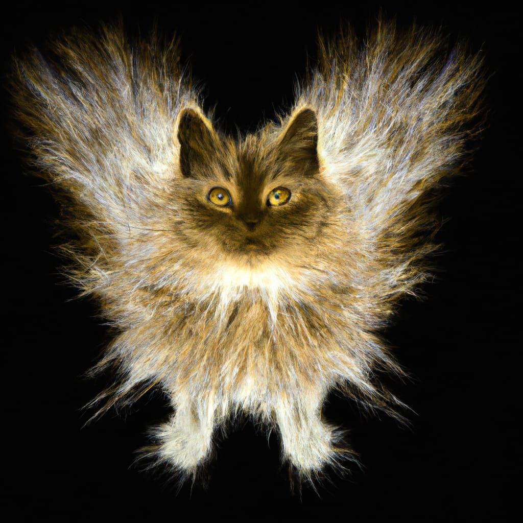 Detailed Fractal Crystal Cat Mid-Jump