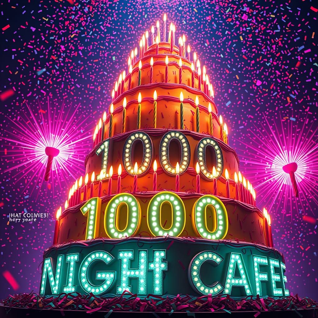 Vibrant Cake Celebrates 1000 Days of Digital Art