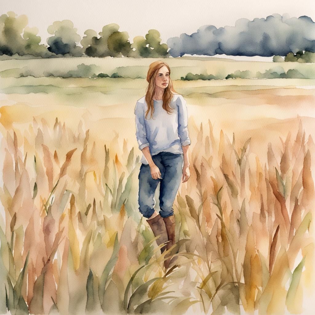 Watercolor Field Portrait