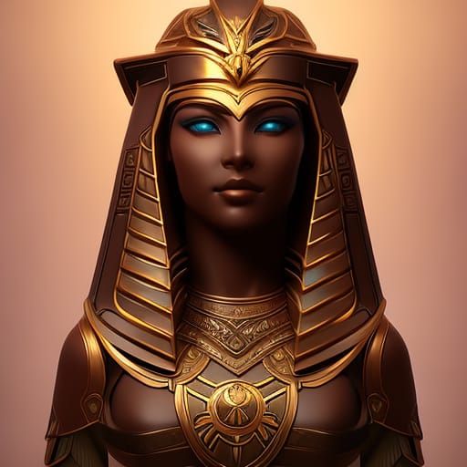 Sekhmet Lion Goddess Portrait in Art Nouveau Style