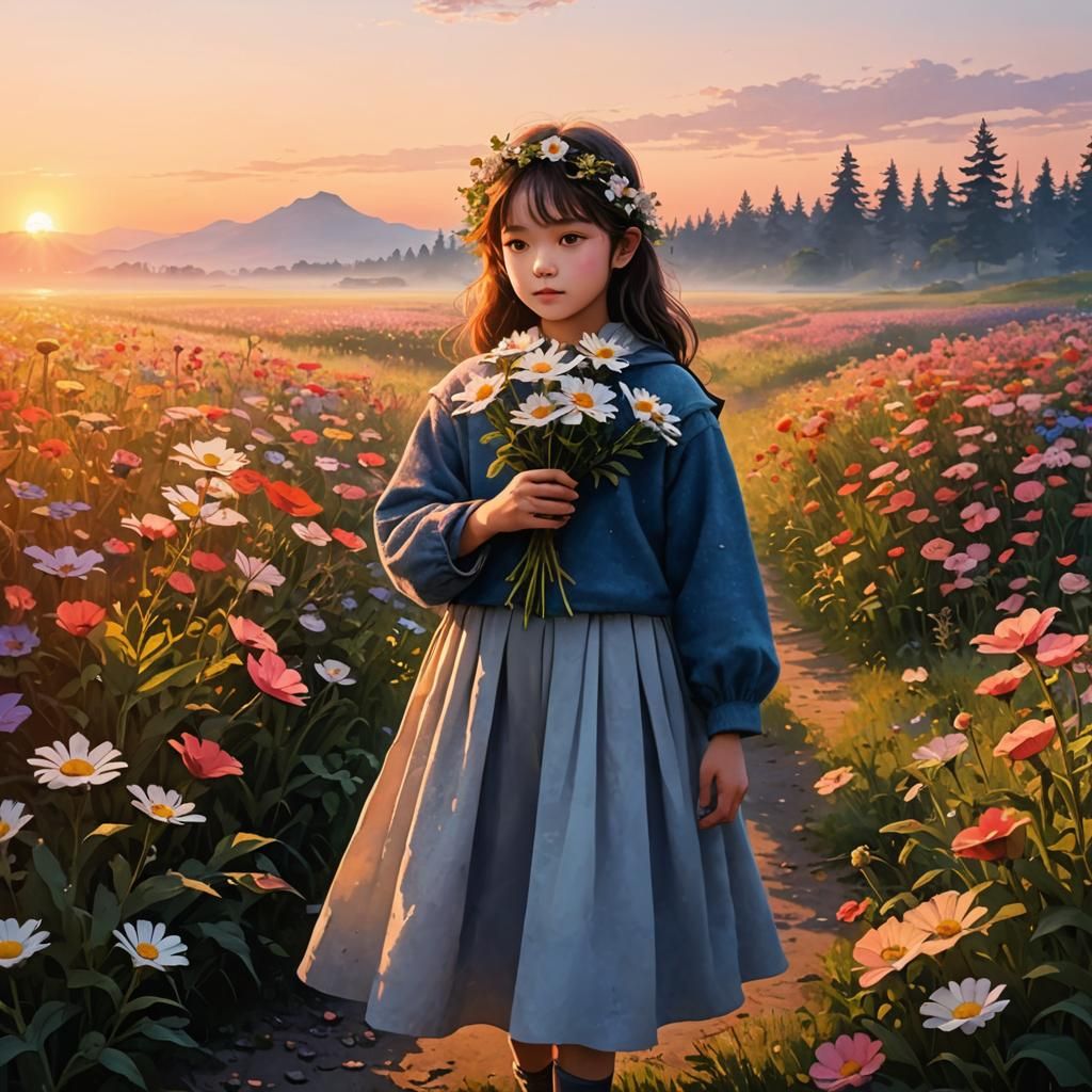 Flower Meadow at Dawn