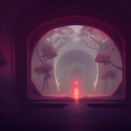 Symmetric Landscape Views in Dark Fantasy Style