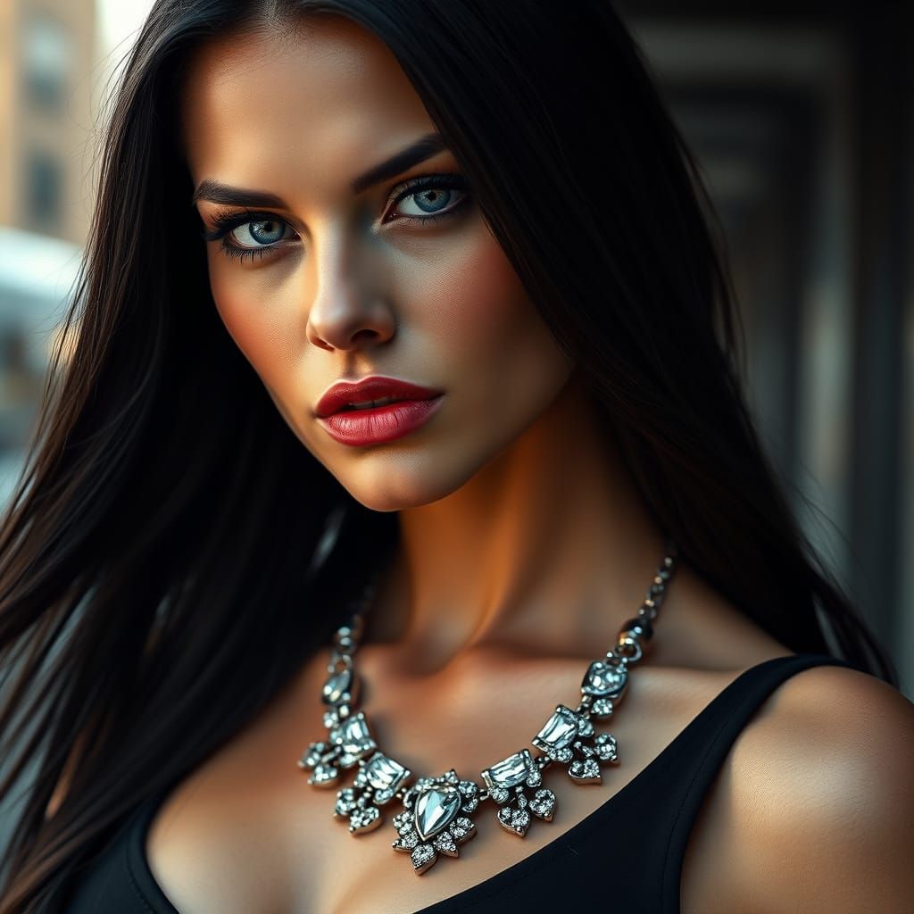 Confident Russian Beauty in Elegant Portrait