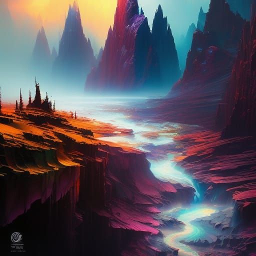 Cyberpunk Punk Rock Scene with Marbling and Oil Effects