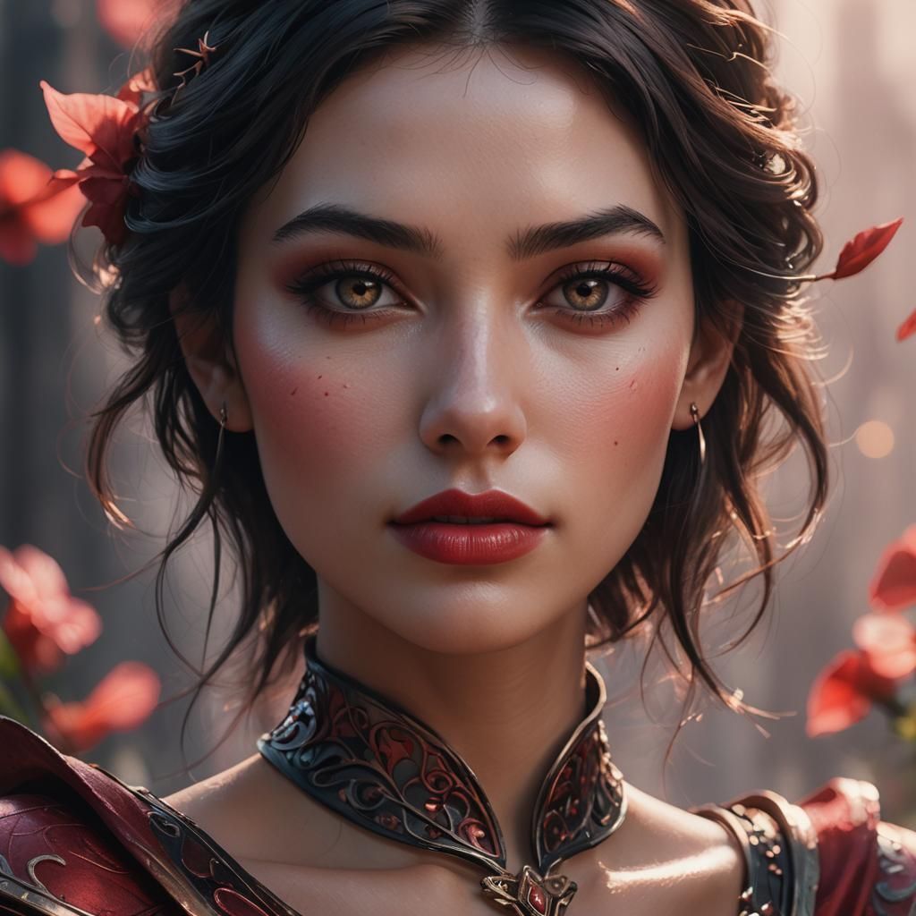 Serene Woman Portrait in Fantasy Concept Art
