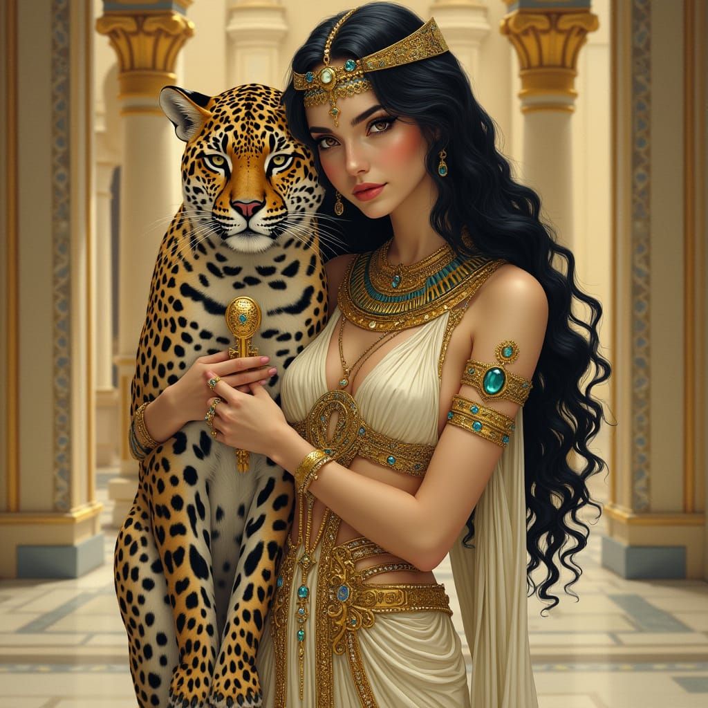 Egyptian Goddess Isidora in Art Nouveau Style