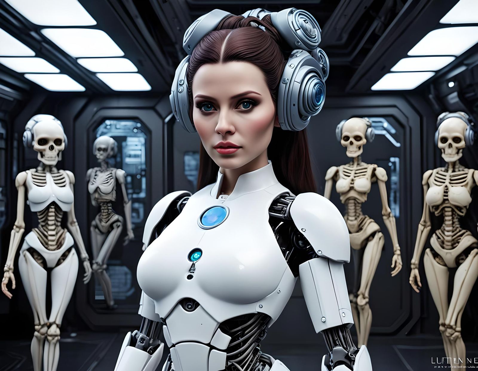 Hyperrealistic Cybernetic Model in Full Color