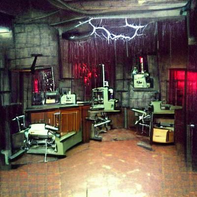 Frankenstein's Evil Lab in Stormy Weather