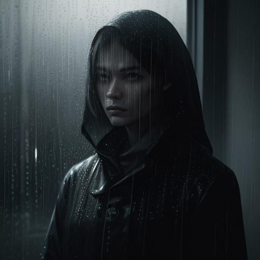 Moody Rainstorm Scene in Dimly Lit Apartment