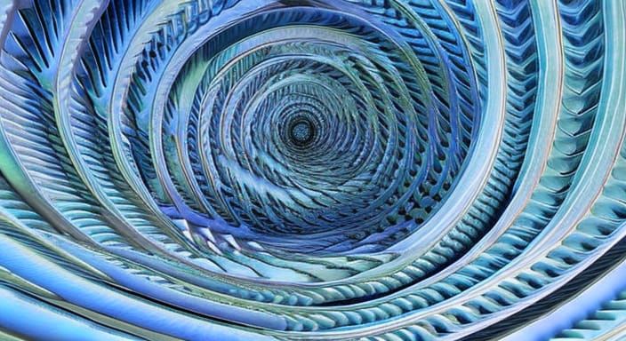 Infinite Mirror Fractal in Watercolor