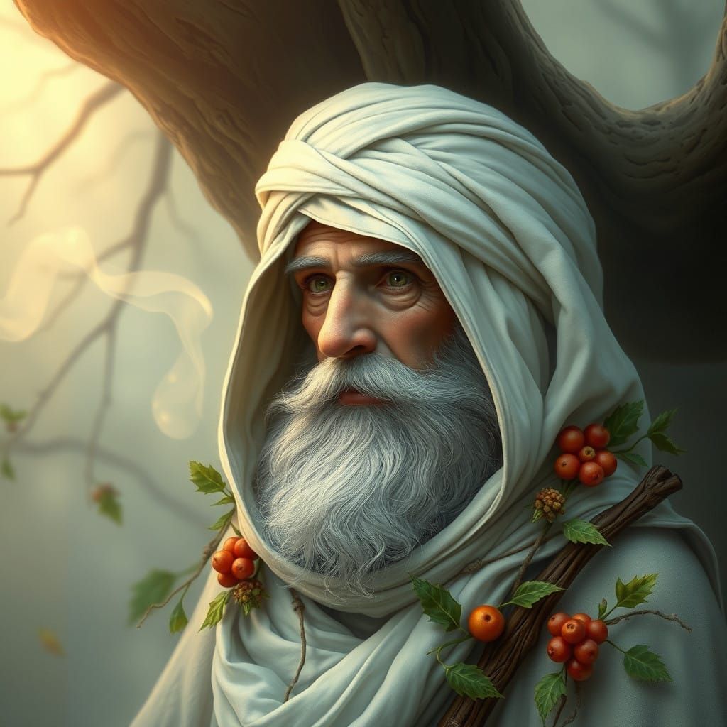 Enigmatic Sage in Whispers of Mist
