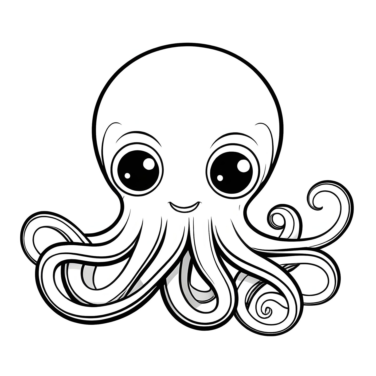 A children's cartoon octopus clip art