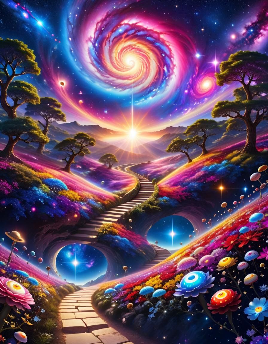 Galactic Star Pathway in Holographic Style