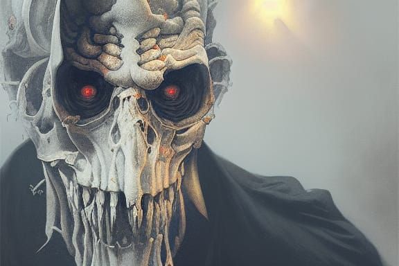 Pizza Grim Reaper in Sinister Horror Style