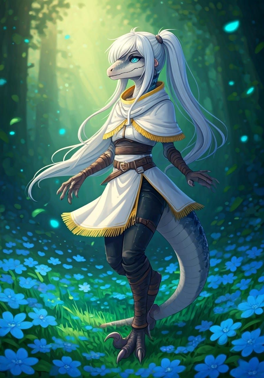 Whimsical Cretaceous Fairy in Fantasy Chibi Art