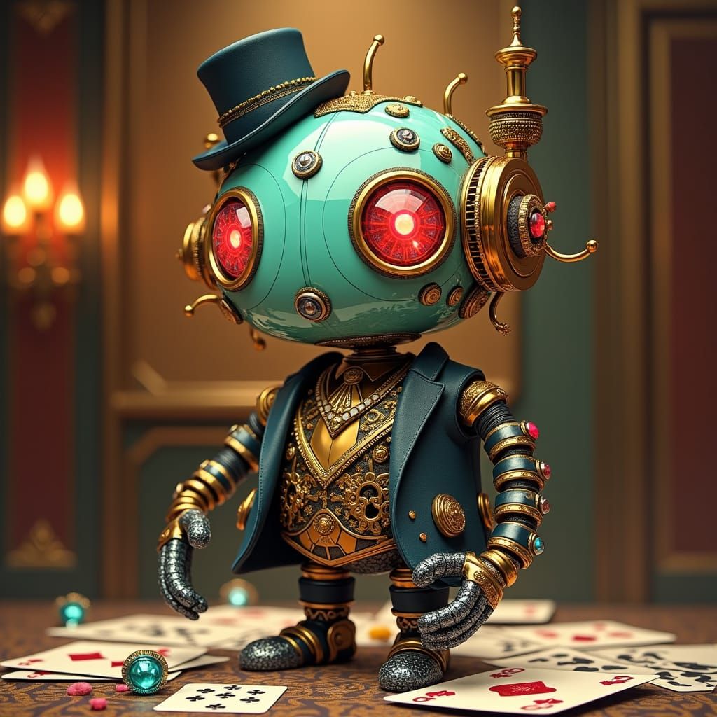 Steampunk Autognome Casino Heist, Detailed Art