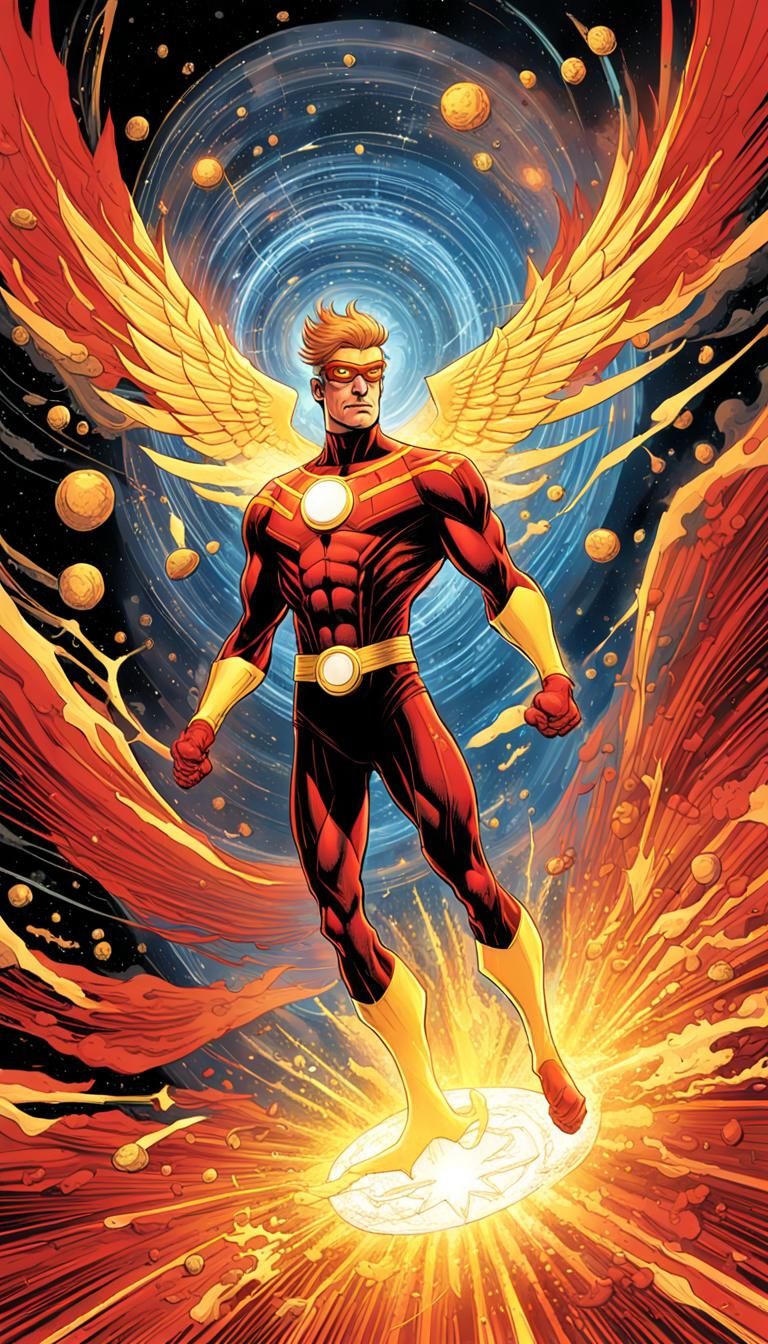 Phoenix Mechanic: Comic Book Style Superhero Portrait