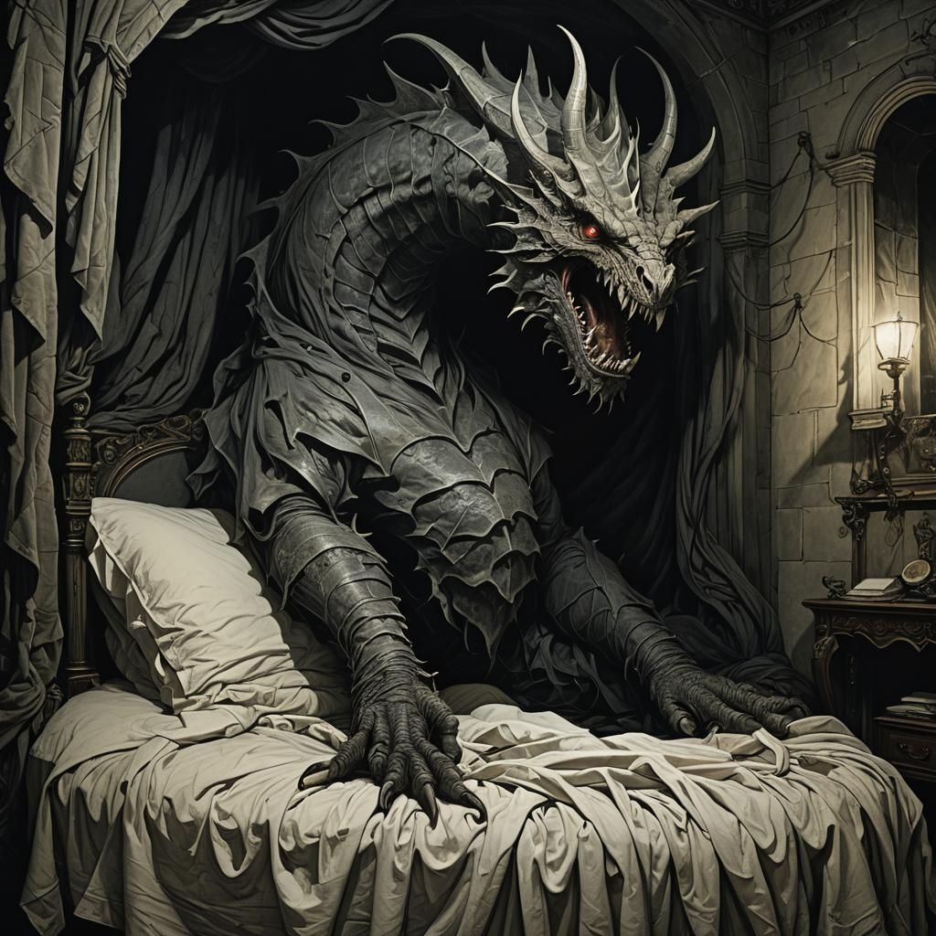 Grotesque Behemoth Tail Emerges in Dark Fantasy